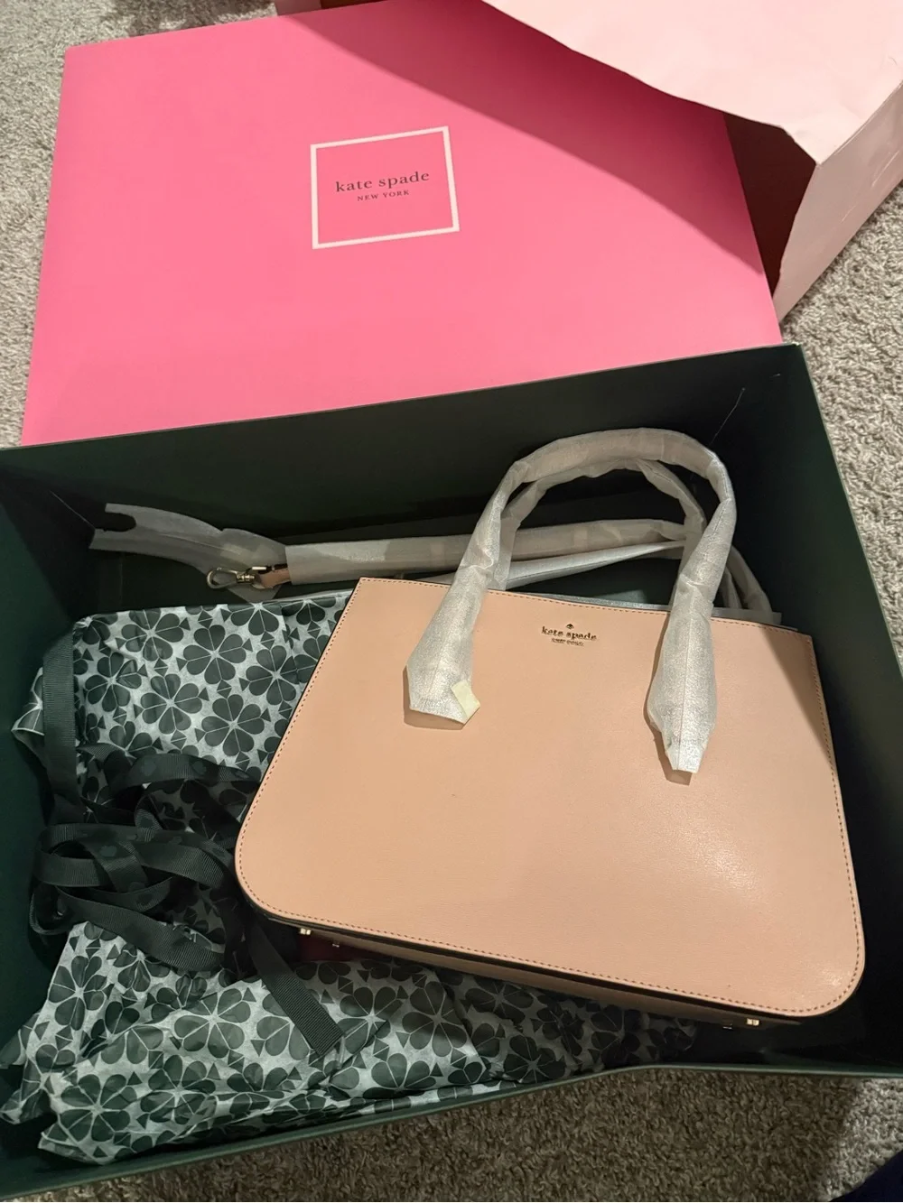 kate spade Blush Pink Leather Tote with Top Handles